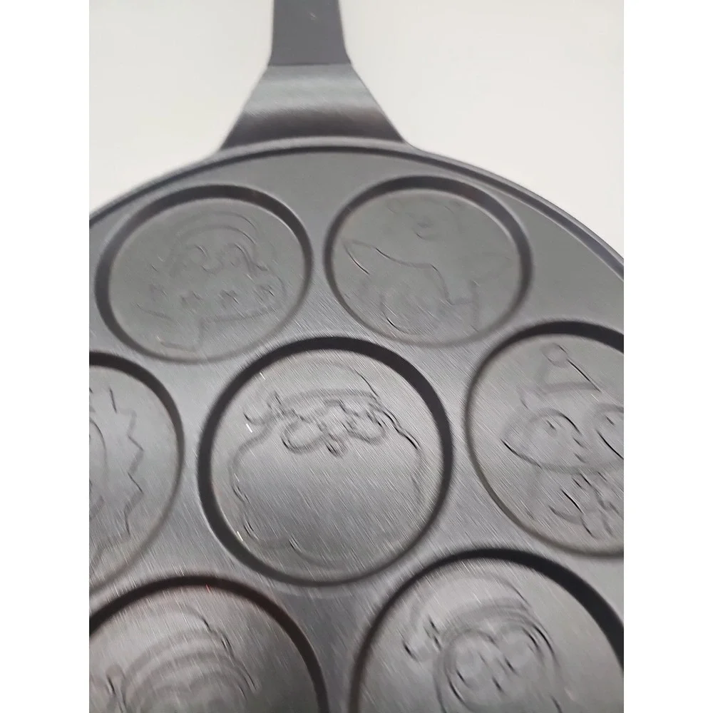 Crofton Christmas Mini Pancake Pan Nonstick Stovetop Winter Snowflakes Santa‎